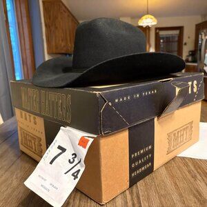3x Black felt cowboy hat size 7 3/4 made by Master Hatters in Texas